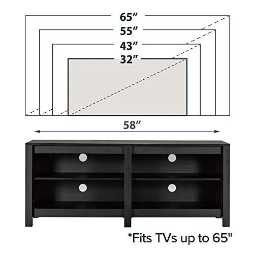 Zinus Camden TV Stand for TVs up to 65” / Contemporary Entertainment Center with Open Shelving/TV Stand with Storage/Living Room or Bedroom Furniture, Espresso