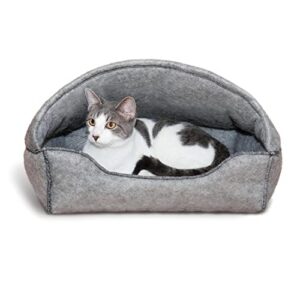 k&h pet products amazin’ kitty lounger sleeper hooded gray 13 x 17 inches