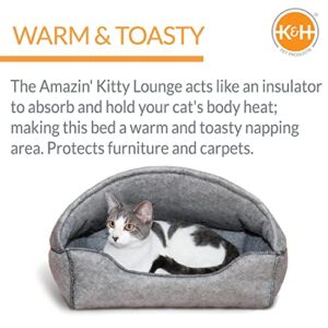 K&H Pet Products Amazin' Kitty Lounger Sleeper Hooded Gray 13 X 17 Inches