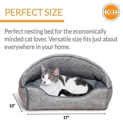 K&H Pet Products Amazin' Kitty Lounger Sleeper Hooded Gray 13 X 17 Inches