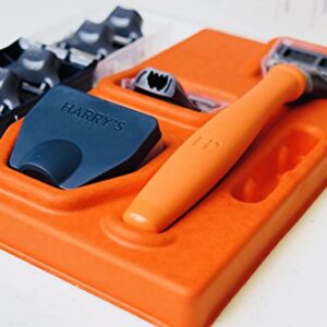 Harry's Men's Razor Set with 6 Razor Blades, Bright Orange