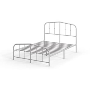Zinus Heidi Metal Platform Bed Frame / Steel Mattress Foundation / No Box Spring Needed / Easy Assembly, White, Full