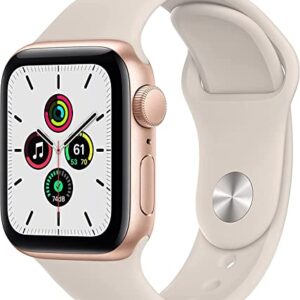 Apple Watch SE (GPS, 40mm) - Gold Aluminium Case with Starlight Sport Band - Regular (Renewed)