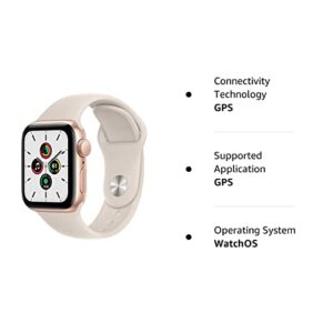 Apple Watch SE (GPS, 40mm) - Gold Aluminium Case with Starlight Sport Band - Regular (Renewed)