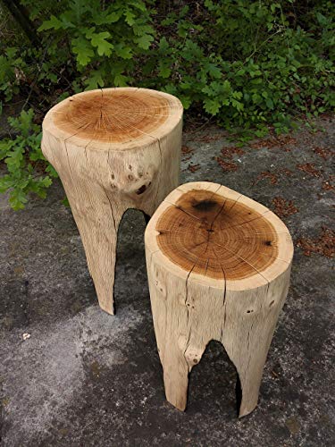 Tree Stump Table - Set Of Two, Log Stools, Reclaim Wood Coffee Tables, Rustic Furniture, Rough End Tables, Country House Decor