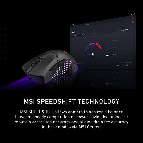 MSI Clutch GM51 Lightweight Wireless Gaming USB RGB Adjustable up to 26000 DPI Desktop Laptop Gaming Mouse (Clutch GM51 Lightweight Wireless)