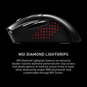 MSI Clutch GM51 Lightweight Wireless Gaming USB RGB Adjustable up to 26000 DPI Desktop Laptop Gaming Mouse (Clutch GM51 Lightweight Wireless)