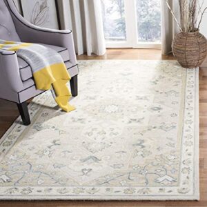 Safavieh Micro-Loop Collection 8' x 10' Beige/Ivory MLP505B Handmade Medallion Premium Wool Area Rug