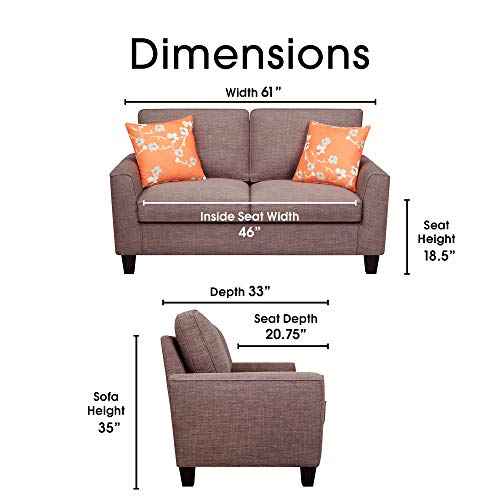 Serta Deep Seating Astoria 61" Loveseat in Tan