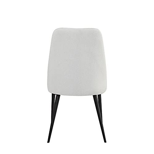 Ball & Cast Kitchen Chair Modern Upholstered Dining Chairs, Desk Chair Side Chair with Metal Legs, Ivory Set of 2