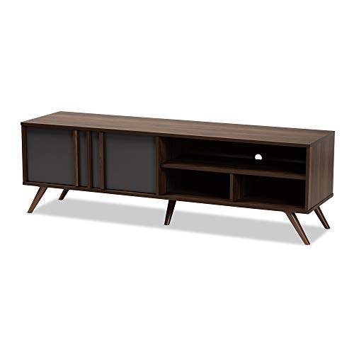 Baxton Studio TV Stands, Grey/Walnut