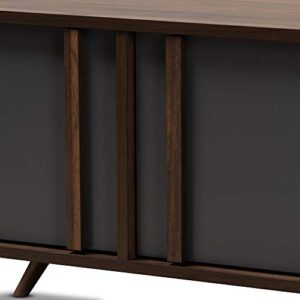 Baxton Studio TV Stands, Grey/Walnut