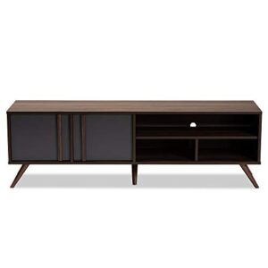 Baxton Studio TV Stands, Grey/Walnut