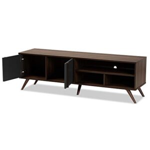 Baxton Studio TV Stands, Grey/Walnut