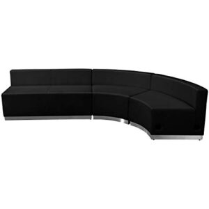 flash furniture hercules alon series black leathersoft reception configuration, 3 pieces