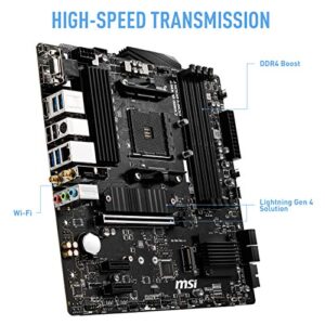 MSI B550M PRO-VDH WiFi ProSeries Motherboard (AMD AM4, DDR4, PCIe 4.0, SATA 6Gb/s, M.2, USB 3.2 Gen 1, Wi-Fi, D-SUB/HDMI/DP, Micro-ATX)