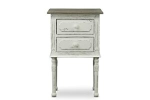baxton studio anjou traditional french accent nightstand, medium, white