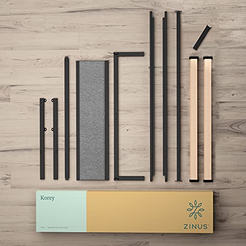 ZINUS Korey Metal Platform Bed Frame with Upholstered Headboard / Wood Slat Support / No Box Spring / Easy Assembly, King