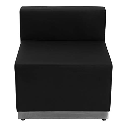 Flash Furniture HERCULES Alon Series Black LeatherSoft Reception Configuration, 3 Pieces