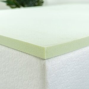 zinus 1.5 inch green tea memory foam mattress topper / pressure-relieving layers / certipur-us certified, king