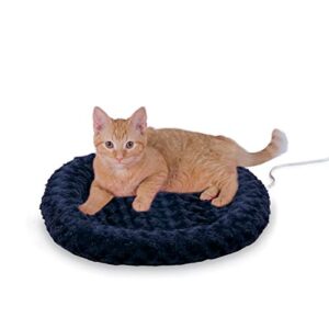 k&h pet products thermo-kitty fashion splash heated pet bed blue 18″ 4w