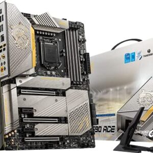 MSI MEG Z590 ACE Gold Edition Gaming Motherboard (ATX, 11th/10th Gen Intel Core, LGA 1200 Socket, SLI/CFX, DDR4, PCIe 4, M.2 Slots, USB 3.2 Gen 2, Wi-Fi 6E, Mystic Light RGB)