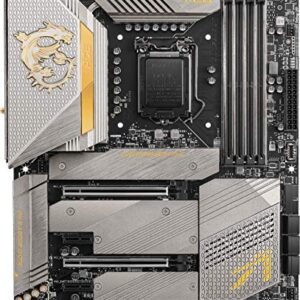 MSI MEG Z590 ACE Gold Edition Gaming Motherboard (ATX, 11th/10th Gen Intel Core, LGA 1200 Socket, SLI/CFX, DDR4, PCIe 4, M.2 Slots, USB 3.2 Gen 2, Wi-Fi 6E, Mystic Light RGB)