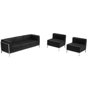 flash furniture hercules imagination series black leathersoft sofa & chair set