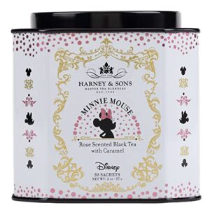 harney & sons minnie mouse blend, disney | 30 sachets rose scented black tea with caramel
