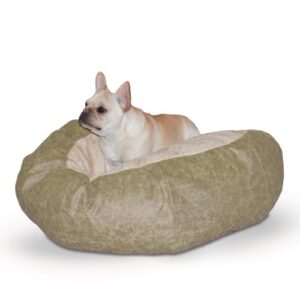 k&h pet products self warming distress cuddle ball pet bed medium, green