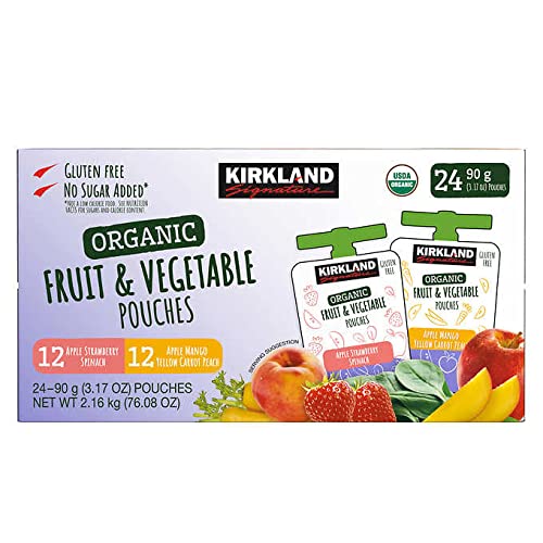 Kirkland Signature Organic Fruit & Vegetable Pouches (24/3.2 Oz Net Wt 76.8 Oz),