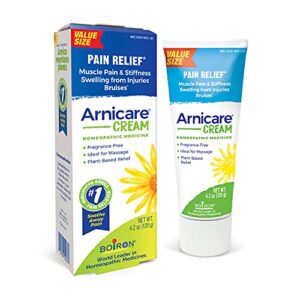 boiron arnicare cream for soothing relief for joint pain, muscle pain, muscle soreness, and swelling from bruises or injury – fast absorbing and fragrance-free – 4.2 oz