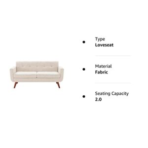 Tbfit 65" W Loveseat Sofa, Mid Century Modern Decor Love Seats Furniture, Button Tufted Upholstered Love Seat Couch for Living Room (Cream Beige)