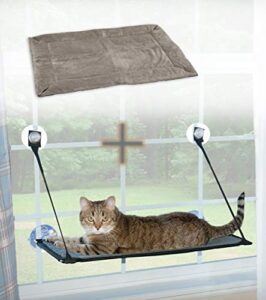 k&h pet products ez mount kitty window sill with self-warming pad