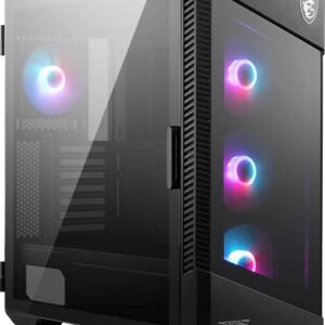 MSI MPG Velox 100R - Mid-Tower Gaming PC Case - Tempered Glass Side Panel - 4 x 120mm ARGB Fans - Liquid Cooling Support up to 360mm Radiator - Mesh Panel for Optimized Airflow