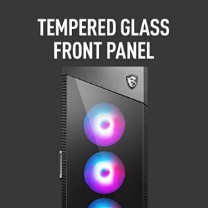 MSI MPG Velox 100R - Mid-Tower Gaming PC Case - Tempered Glass Side Panel - 4 x 120mm ARGB Fans - Liquid Cooling Support up to 360mm Radiator - Mesh Panel for Optimized Airflow