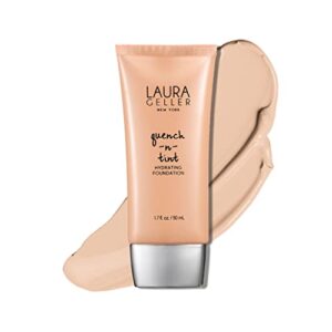laura geller new york quench-n-tint hydrating foundation – light – sheer to light buildable coverage – natural glow finish – lightweight formula with hyaluronic acid