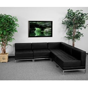 flash furniture hercules imagination series black leathersoft sectional configuration, 5 pieces