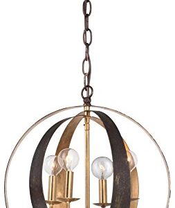 Crystorama 584-EB-GA Transitional Four Light Chandelier from Luna collection in Two-Tonefinish,