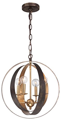 Crystorama 584-EB-GA Transitional Four Light Chandelier from Luna collection in Two-Tonefinish,