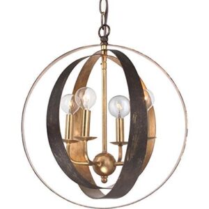 Crystorama 584-EB-GA Transitional Four Light Chandelier from Luna collection in Two-Tonefinish,