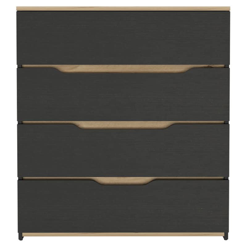 Atlin Designs Modern 4-Drawer Wood Bedroom Dresser in Black/Light Oak