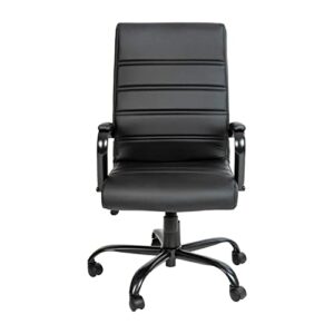 Flash Furniture Whitney High Back Desk Chair - Black LeatherSoft Executive Swivel Office Chair with Black Frame - Swivel Arm Chair