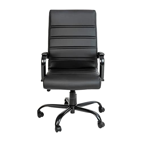 Flash Furniture Whitney High Back Desk Chair - Black LeatherSoft Executive Swivel Office Chair with Black Frame - Swivel Arm Chair