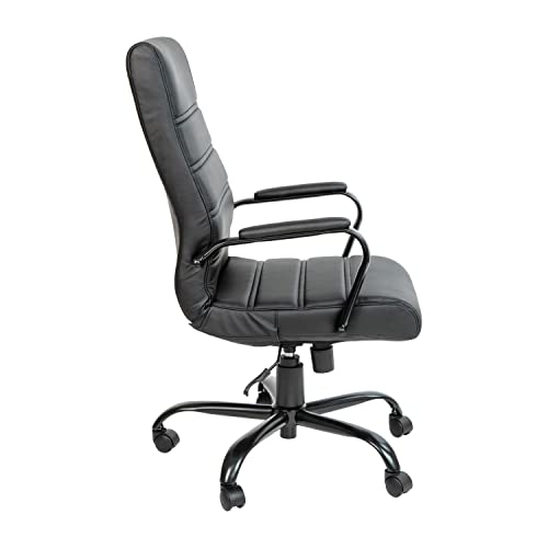 Flash Furniture Whitney High Back Desk Chair - Black LeatherSoft Executive Swivel Office Chair with Black Frame - Swivel Arm Chair