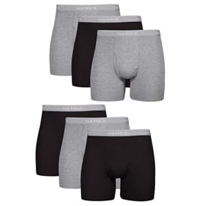 hanes men’s underwear boxer briefs pack, cool dri moisture-wicking underwear, cotton no-ride-up underwear for men, 6-pack