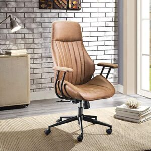 xizzi ergonomic chair, modern computer desk chair,high back leathe office chair with lumbar support for executive or home office (brown 1)