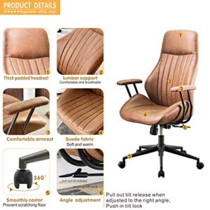 XIZZI Ergonomic Chair, Modern Computer Desk Chair,high Back Leathe Office Chair with Lumbar Support for Executive or Home Office (Brown 1)