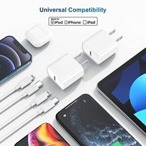 iPhone 14 13 12 11 Fast Charger, [MFi Certified] 10 FT Long USB C to Lightning Cable with 20W USB C Apple Rapid Charging Block, Adapter for iPhone 13 12 11 Pro/Mini/Pro Max/X/8/iPad, 2 Pack