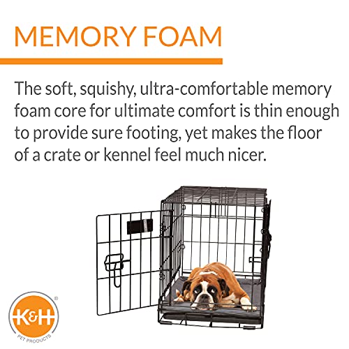 K&H Pet Products Memory Foam Crate Pad Gray Large 25 X 37 Inches